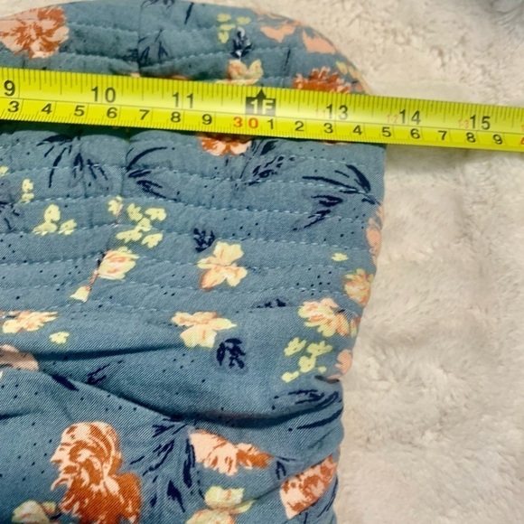 BOG Collective Jumpsuit Small Sleeveless Ocean Blue Boho Floral Cotton - Picture 12 of 16